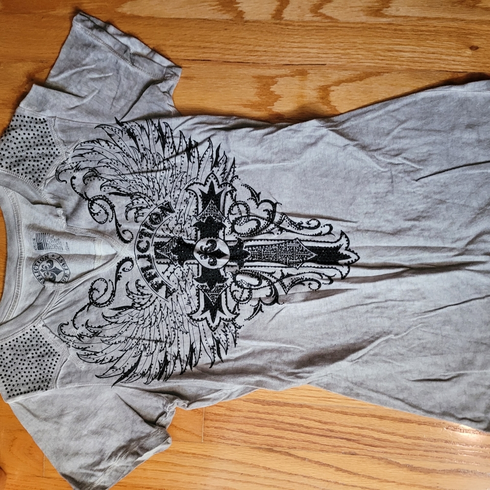 Short sleeve affliction women's t shirt